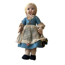 Bambola vintage Lenci 12” stoffa feltro e tulle italiana pizzo ragazza capelli biondi con etichetta