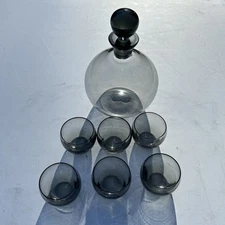 Vtg MCM 1957 Richard SUSSMUTH Le Rein Glass Decanter & Shot Glasses West Germany