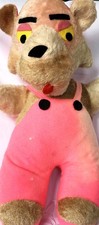 Vintage Pink Panther Plush Eton Korea Pink Overalls Stuffed Animal 18in Oddball