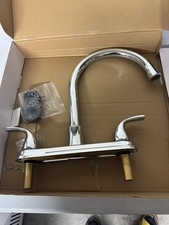 Raleigh Double-Handle Gooseneck Kitchen Faucet In Stainless Steel