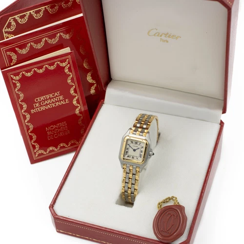 Ladies Cartier Panthere Two-Tone Quartz Watch 6692 Full Set AS IS #W180501-1
