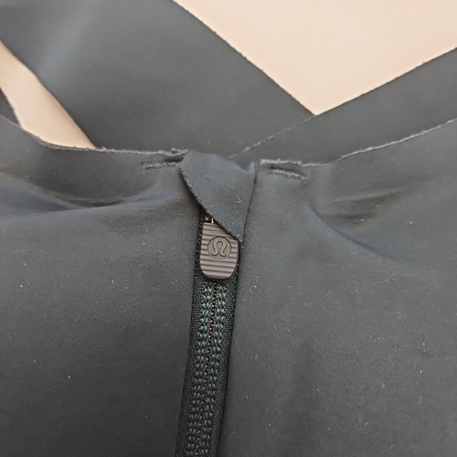 Lululemon Enlite Teal Sports Bra Zip Front Womens Size 36D Workout Gym Yoga - Picture 2 of 5