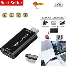 4K HDM to USB Video Capture Card, 2.0 Audio Video Recording Card 1080P Output...
