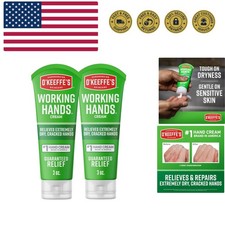 Working Hands Hand Cream for Extreme Dryness - 3 oz Tube 2 Pack - Repairing S...