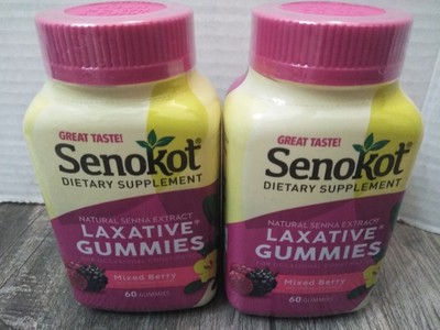Senokot Senna Laxative mixed berry  Gummies - 60 Ct EA (2PK BUNDLE)