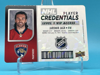 2017-18 Upper Deck MVP NHL Player Credentials VIP Level 1 Access Jaromir Jagr