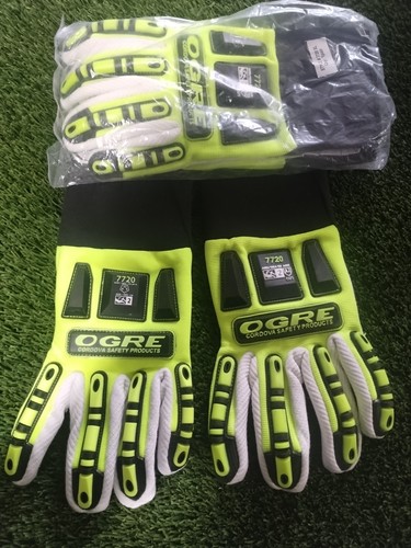 3 Paia Guanti Palma Cordova XL Orco Olio/Gas Meccanica Hi-Vis Lime Cotone Nuovi 7720 - Foto 2 di 3