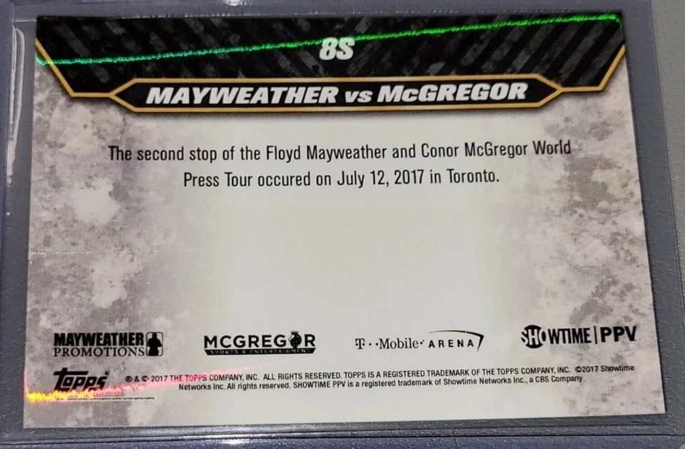 2017 Topps On-Demand #8S Floyd Mayweather #4/5 Conor McGregor Silver Parallel - Image 2 of 2