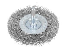 Image of BlueSpot Tools - Flat Steel Wire Wheel Brush 75mm x 6mm Arbor