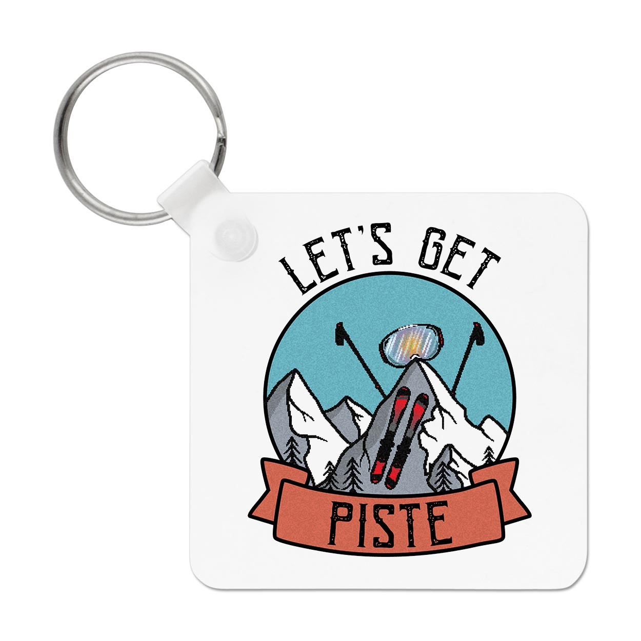 Let's Get Piste Skiing Keyring Key Chain Wedding Stag Do Hen Pissed Funny Joke