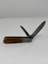 Vintage Camillus No.10 Tip Top 2 Blade Pocket Knife Saw Cut Bone Handle