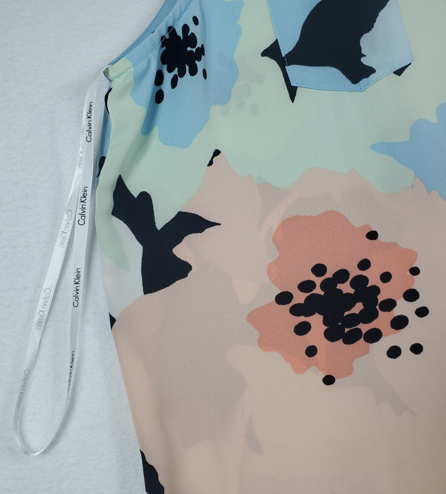 Calvin Klein Dress Women's size 10 Multicolor Flowy Button Up Tank Sleeveless thumbnail 9