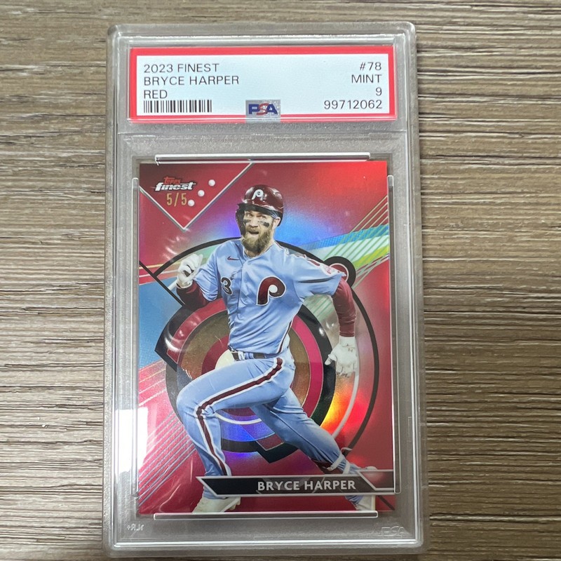 Topps 2023 Finest Bryce Harper Red #78 PSA 9 Graded Serial Numbered /5
