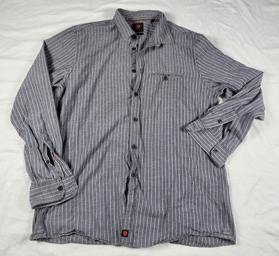 Strellson Shirt Men's XL Gray Striped Coby-W Long Sleeve Button Down Preppy