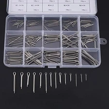 150-Piece Stainless Steel Split Cotter Pin Assortment Kit – 15 Sizes (M1–M3)