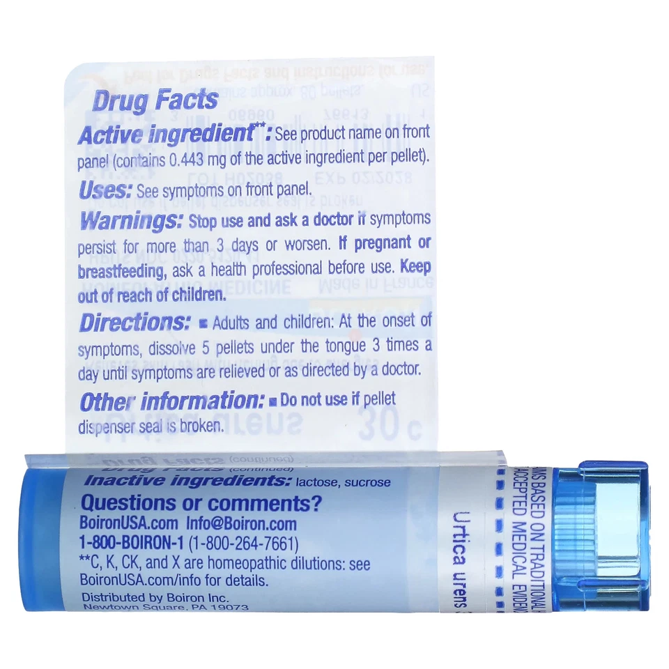 Urtica Urens, 30C, alivio de erupciones cutáneas, aproximadamente 80 gránulos Foto 2 de 3