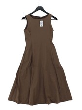 Uniqlo A-Line Midi Dress XS in Brown