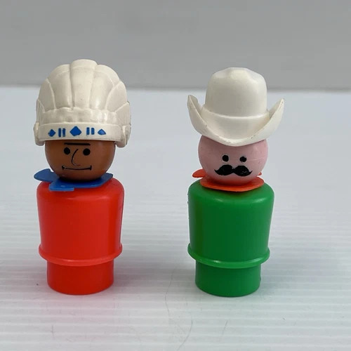 Vintage Fisher-Price Little People Western Town Cowboy Indian Chief Figures #934