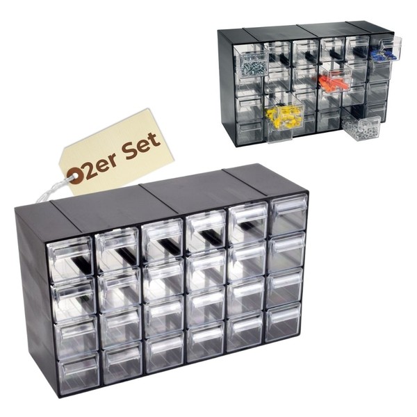 2X Kleinteilemagazin Sortimentskasten 15 Fach Sortier Kasten Box Organizer-image