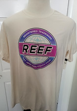New Men's 2XL REEF Surf Company Registered Logo Sand Short Sleeve Graphic Shirt