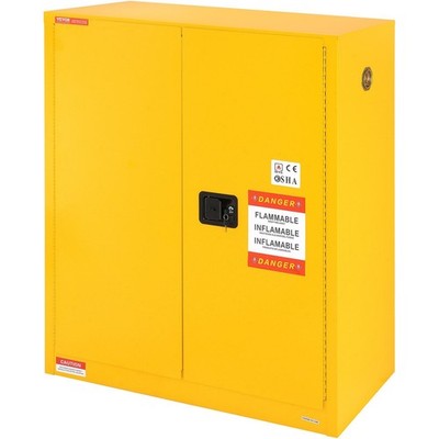 30gal Secure Storage Cabinet 43.1x18.1x50.1in Fire-Rated Steel One Shelf