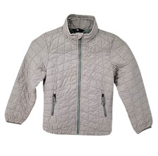 The North Face Youth Quilted Jacket Gray Full Zip Lightweight Small 7/8