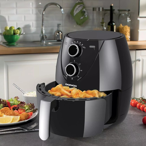 Daewoo Medium Compact 4L Air Fryer Bake Roast Grill 200° & 30min Timer Serves 5 - Picture 2 of 10