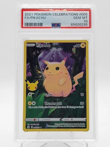 PIKACHU 2021 POKEMON CELEBRATIONS FULL ART #005/025 PSA 10 Q3963