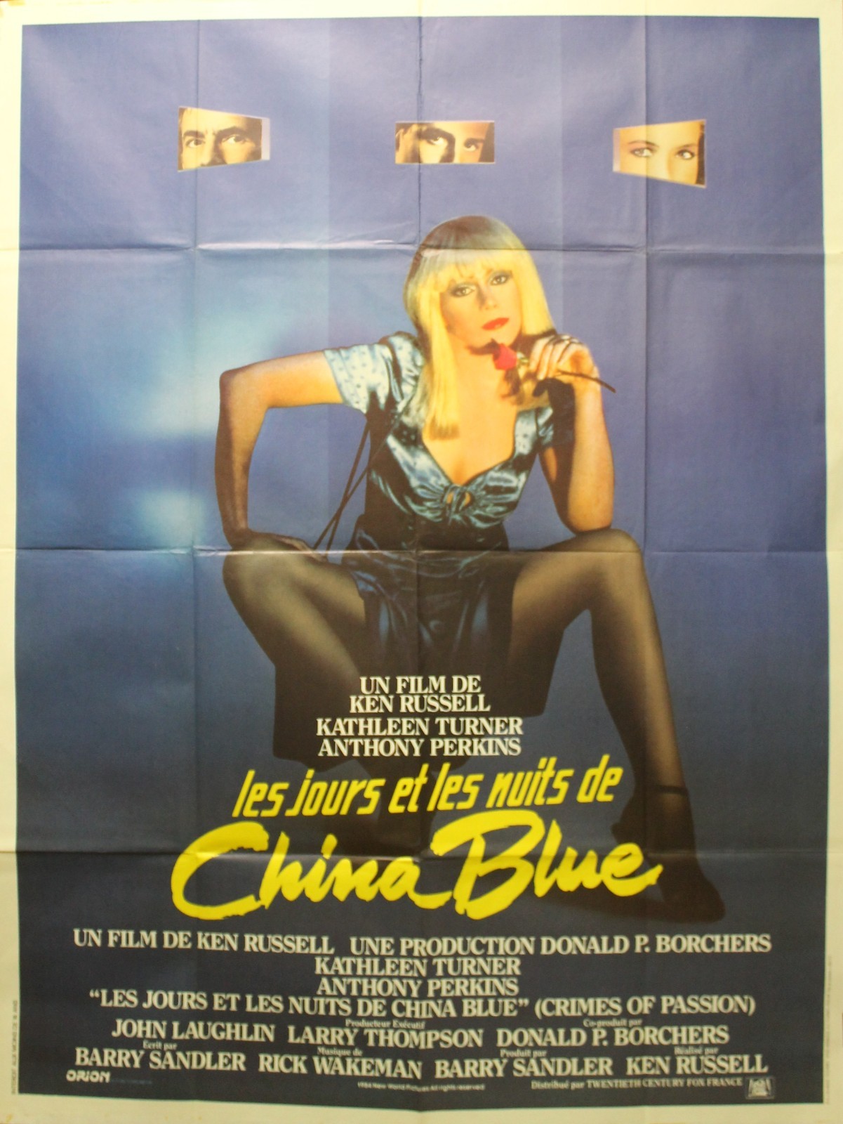 "LES JOURS ET LES NUITS DE CHINA BLUE" Affiche 1984 (Kathleen TURNER ...