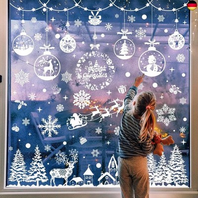 Svanco Christmas Window Stickers, Reusable, Removable Wall Stickers,