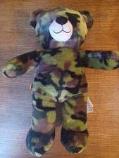Build-A-Bear Workshop Camouflage Teddy Bear Green Brown Camo Plush Stuffed Bear