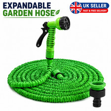 FLEXIBLE GARDEN HOSE EXPANDABLE WATER PIPE Spray Gun Extra Fitting 25FT TO 200FT