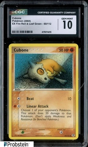 2004 Pokemon Ex Fire Red & Leaf Green #60/112 Cubone CGC 10 GEM MINT