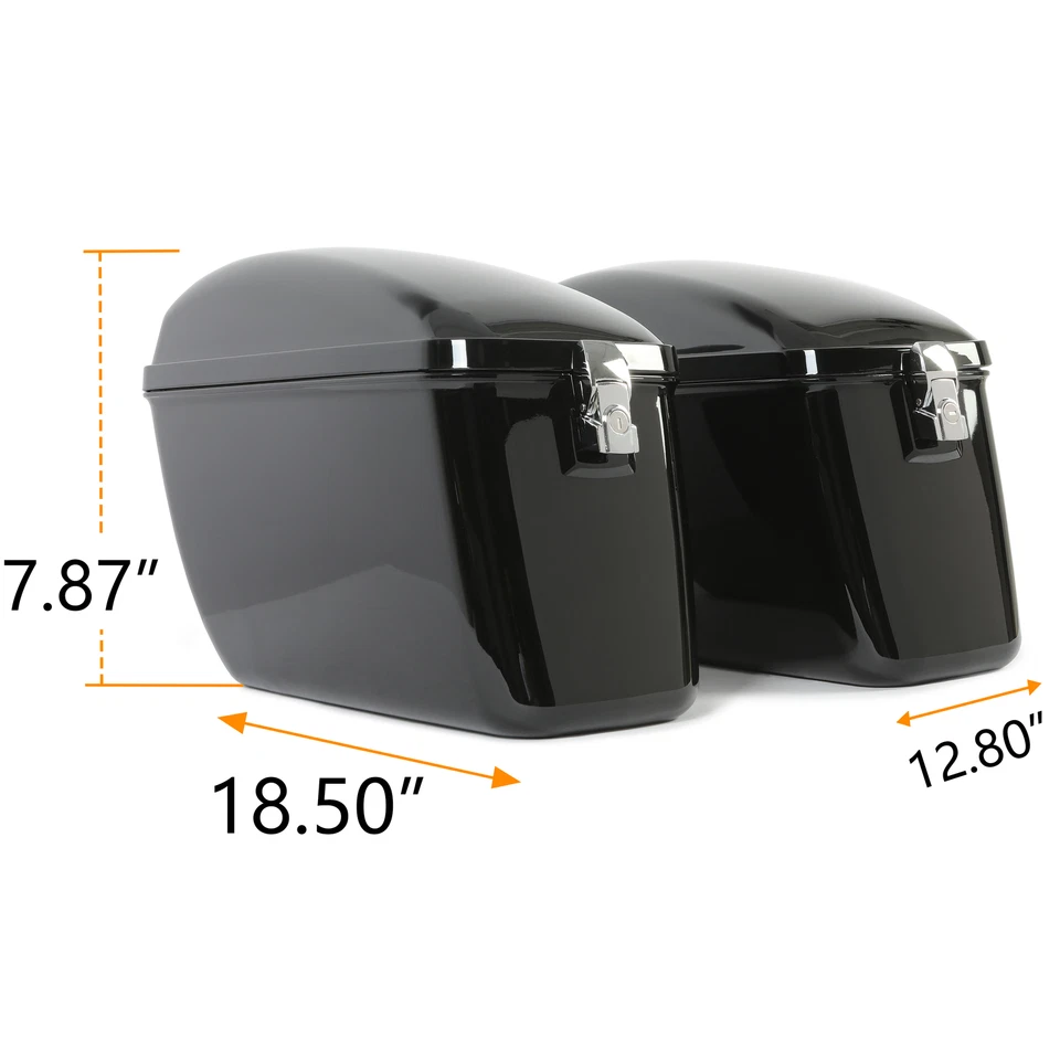 Hard Motorcycle Saddlebags Saddle Bags Luggage For Harley Honda Shadow Yamaha - Image 3 of 4