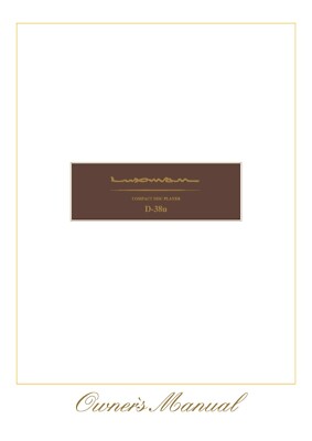 Bedienungsanleitung-Operating Instructions für Luxman D-38 U 