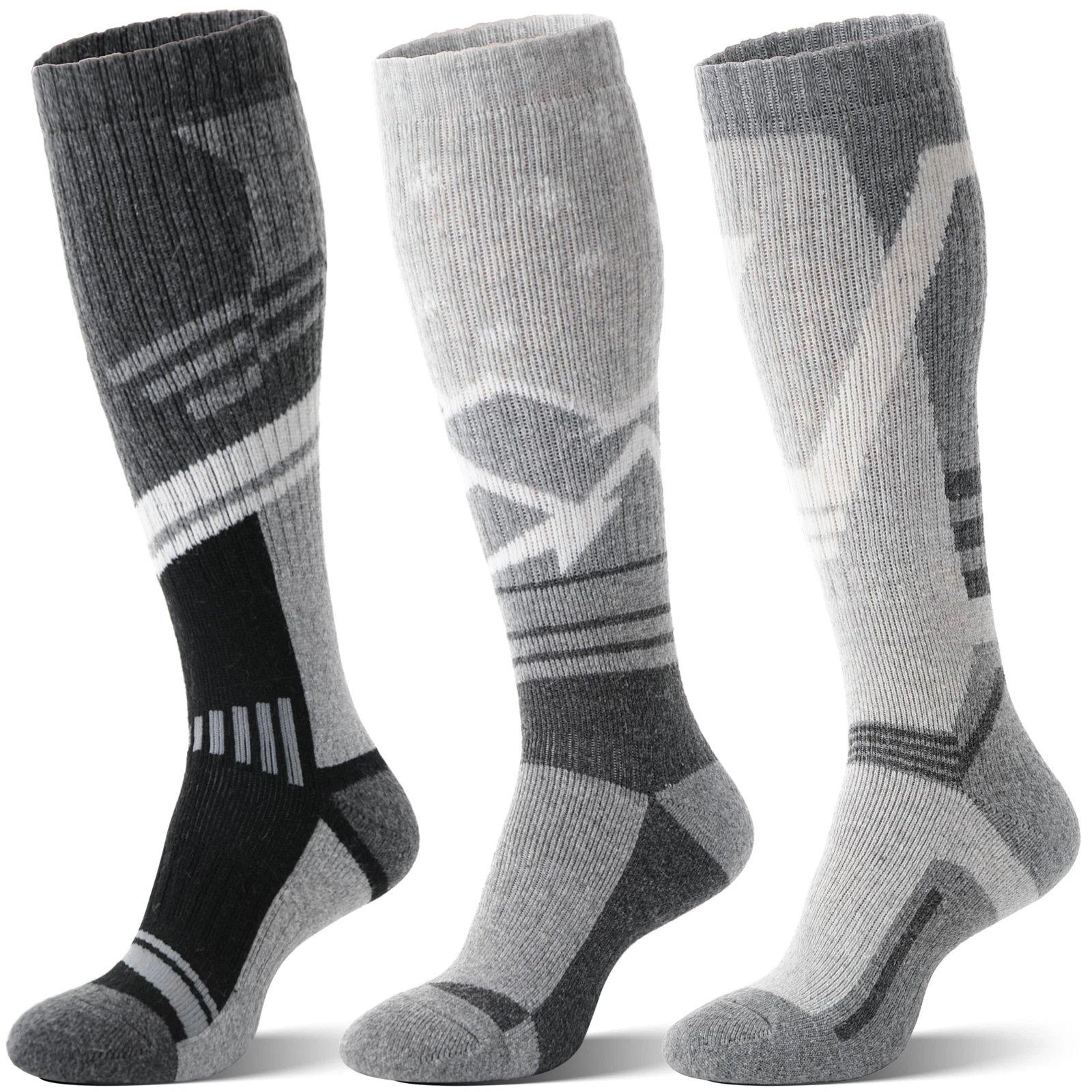 Merino Wool Ski Socks for Mens Womens Winter Thermal Warm Thick Knee High Sno...