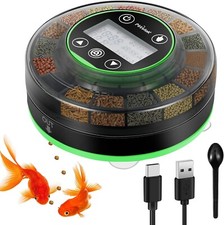 Automatic Fish Feeder for Aquarium Rechargeable Moisture Proof LCD Display