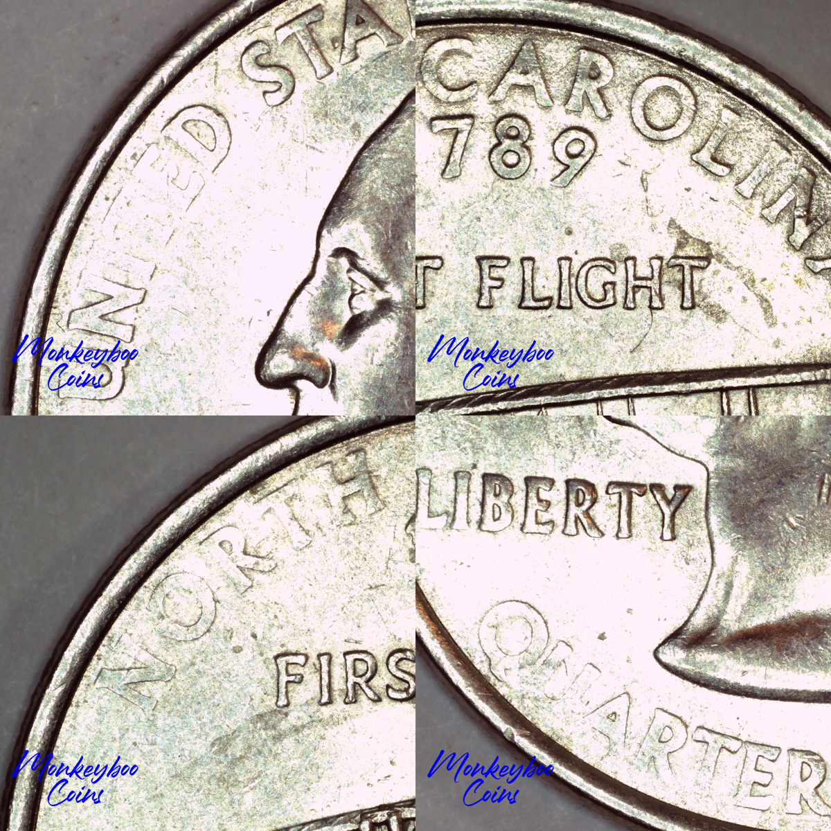 2005 D North Carolina Quarter - Heavy Grease Strike-Through - Rare
