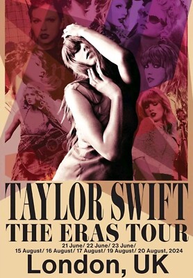 Taylor Swift Eras Tour Poster Wembley England Music Stocking