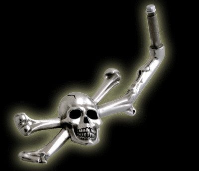 Image MC Kickstand for Harleys & Custom Bikes Skull & Bones