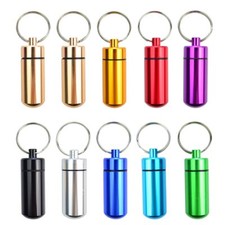 Small Keychain Medicine Aluminum Container Holder Waterproof Case 10 PCS