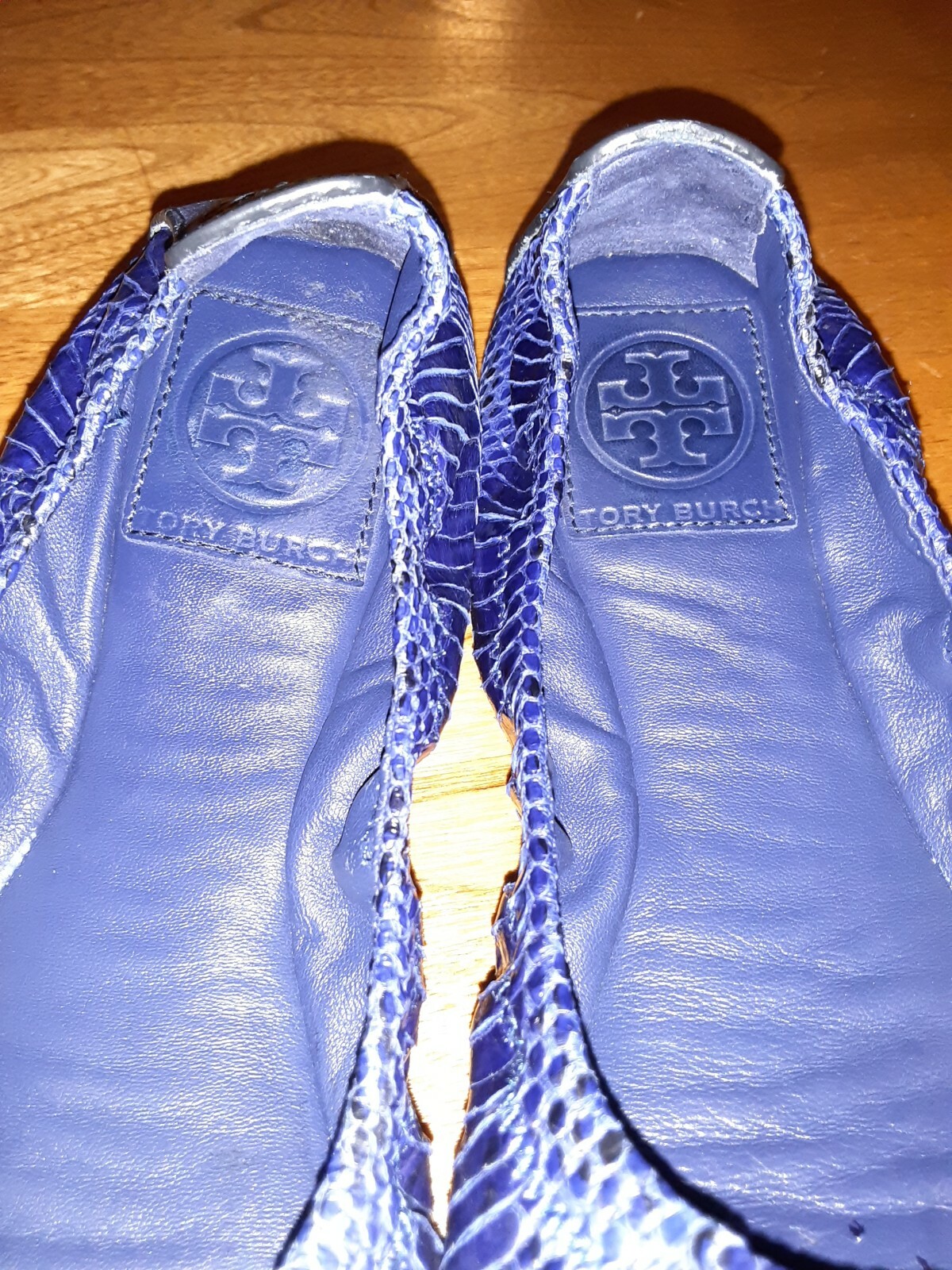 Tory Burch Blue Python Snakeskin Ballet Flat Sz 7… - image 5