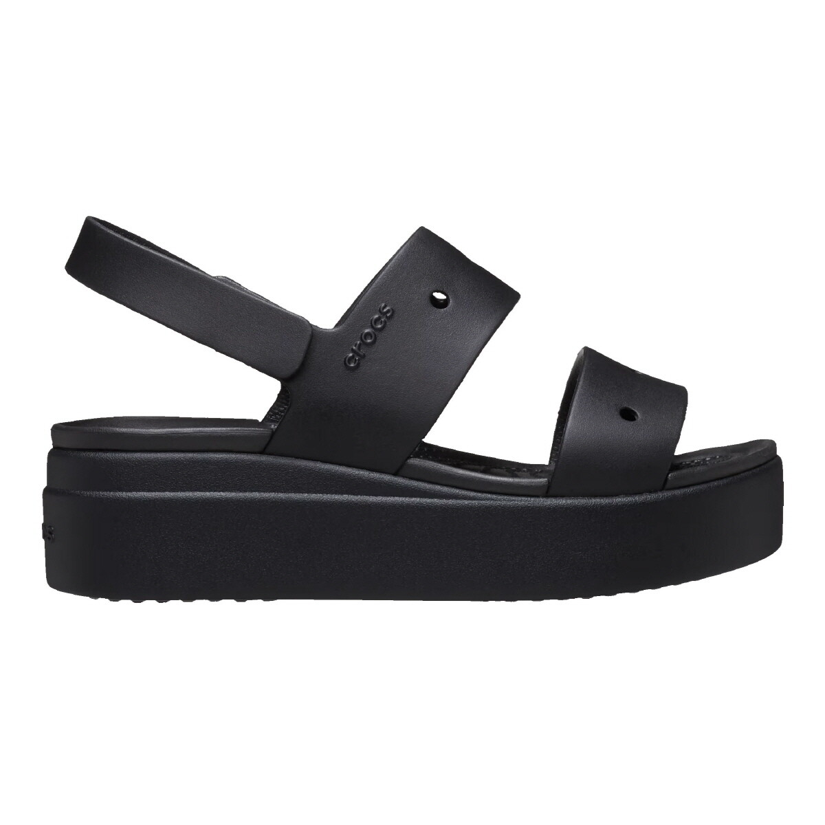 ☆送料無料☆ CROCS BROOKLYN 4U ☆ New Womens CROCS BROOKLYN 4U WEDGE SANDAL BLACK 210676-001