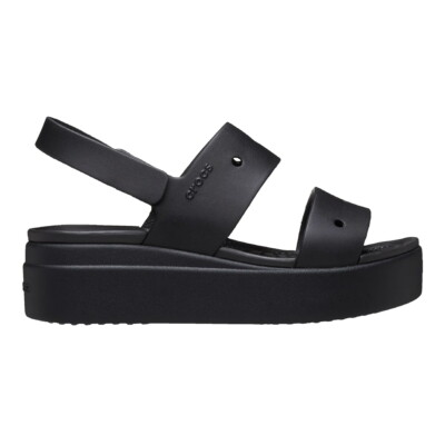 New Womens CROCS BROOKLYN 4U WEDGE SANDAL BLACK 210676-001 US W 5