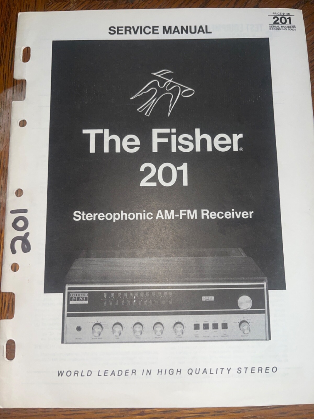 Fisher 201 Original Service Manual for AM-FM Stereo Receiver