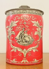 Vintage George W. Horner Candy Tin Red & Gold W/Cherub Made In England