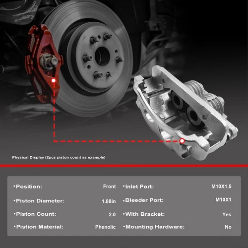 Front Left Disc Brake Caliper with Bracket fits GMC Suburban 3500 HD 2011-2019 - Picture 2 of 10