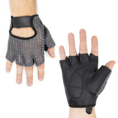 Guantes de conductor retro vintage de cuero sin dedos guantes de conductor bicicleta - Imagen 17 de 19