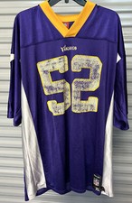 Men's Reebok NFL CHAD GREENWAY #52 Minnesota Vikings Football Jersey sz XL
