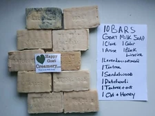 10 BARS HANDMADE GOAT MILK SOAP HAPPY GOAT CREAMERY PURE ESSENTIAL OILS CHEAP